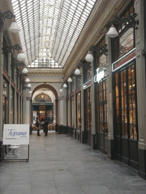 De etalage van Tropismes in de Prinsengalerij in Brussel