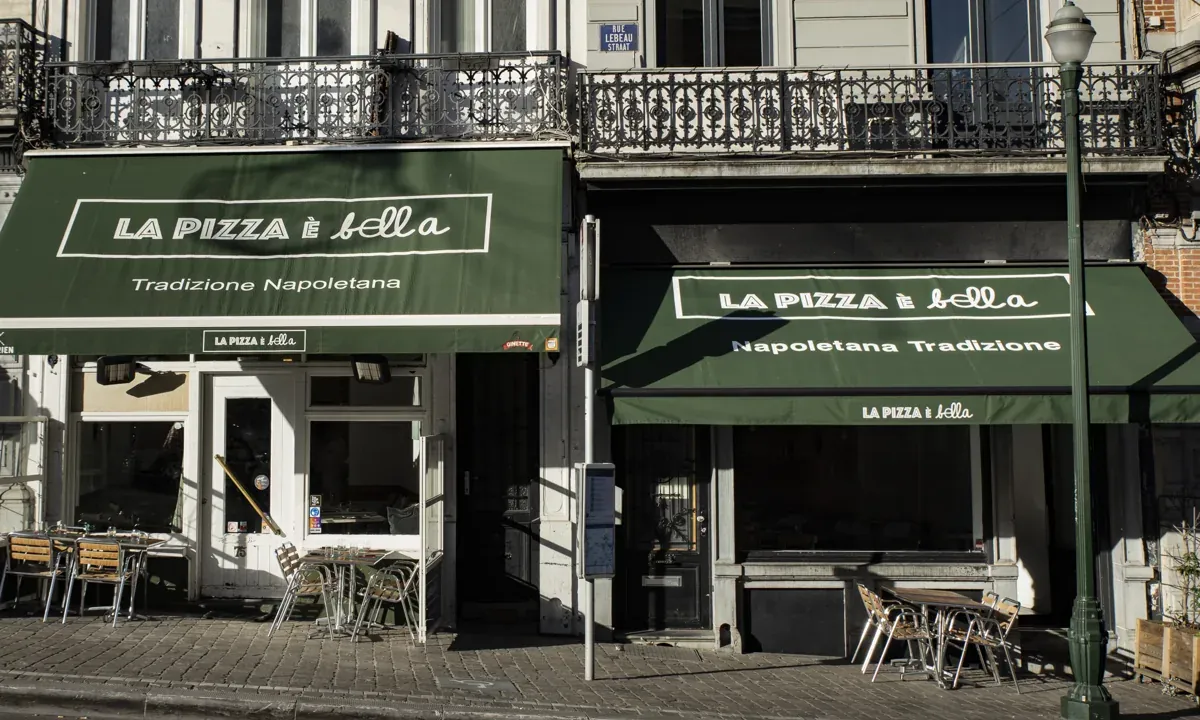 The façade of La Pizza è Bella Sablon